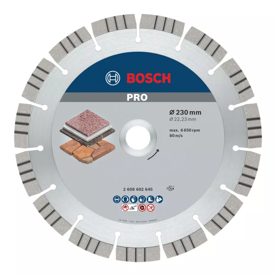Disque diamanté PRO Stone 230x22,23mm BOSCH
